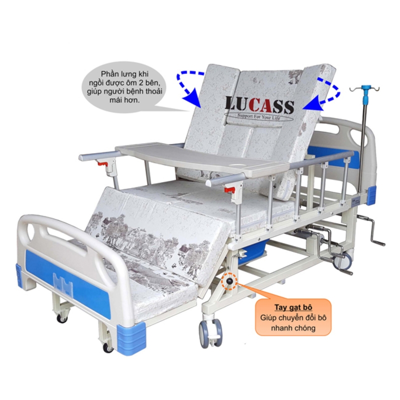 Hình ảnh của Giường bệnh đa năng 4 tay quay Lucass GB-T41